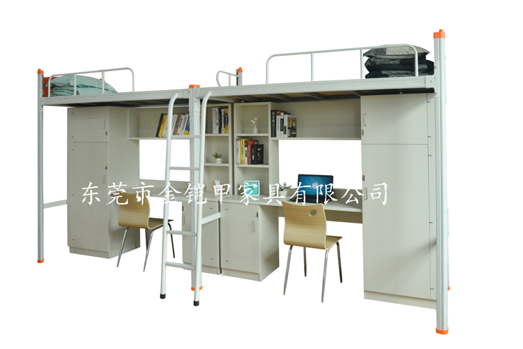 1038新型木紋雙人學生公寓床